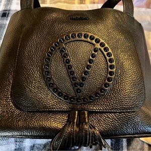 Valentino Black Studded Leather Tote.